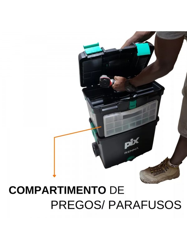 Caixa De Ferramentas Dupla Preta Pix / Renna